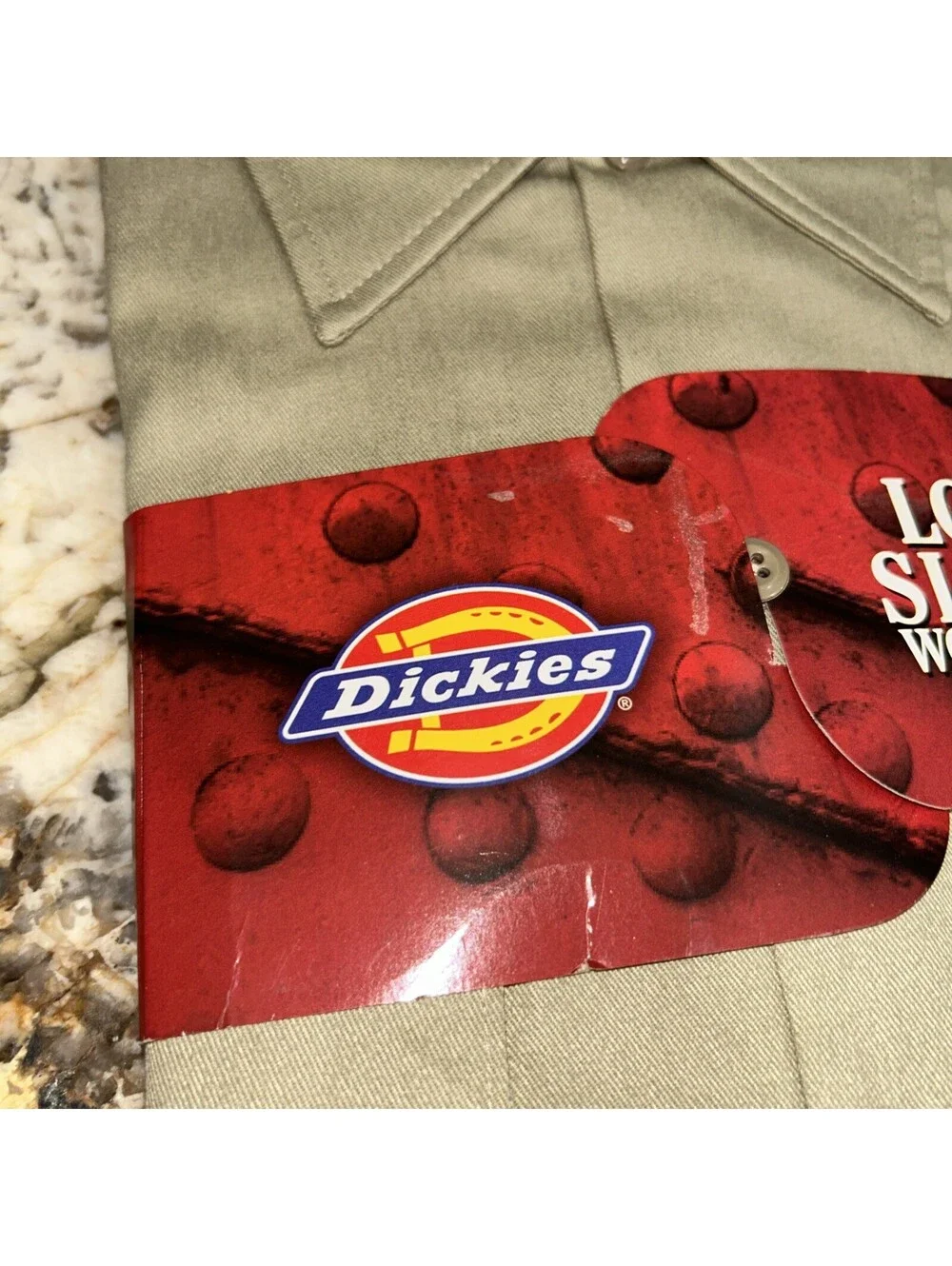 Dickies Mens Long Sleeve Work Shirt Khaki Tan X-Large, New Uniform Rugged